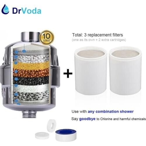 Pack 1+3 UPDATED 10 Stages Bathroom Shower Filter Water Softener purificador de agual Bath Water Purifier System ChlorineRemoval