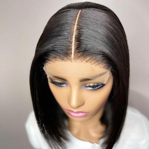 13x6 Deep Lace Bob Lace Front Human Hair Wigs For Black Women Transparent Lace Wigs With Frontal 150%-180% Brazilian Remy Hair