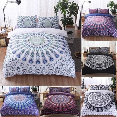 Mandala Bed Covers Printed Bedding Sets Bohemia Style Duvet Covers with Pillowcases Adult Girl Single Queen King 80081