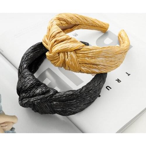 Women Girls Pleatted Thick Sain Knot Hairband Headband Adult Hair Accessories