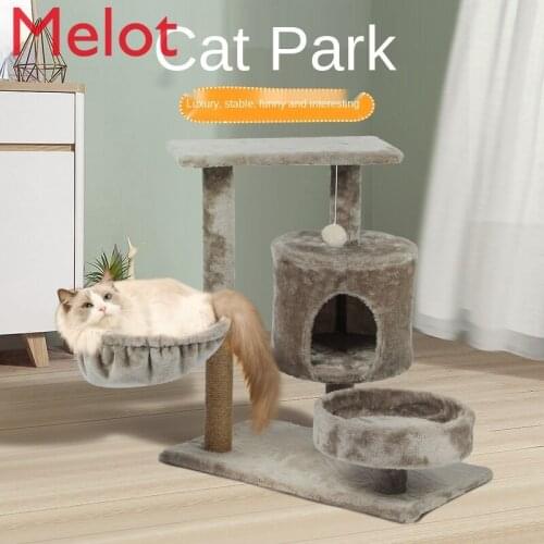 Cat Climbing Frame Small Solid Wood Cat Supplies Multi-Functional Jumping Platform Cat Scratch Board Toy
