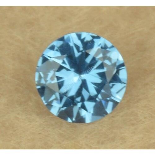 3~12mm 120# Light Zircon Blue Spinel Sapphires Synthetic Stone Round Shape Cut Lab Created Loose Spinel Gems For Jewelry