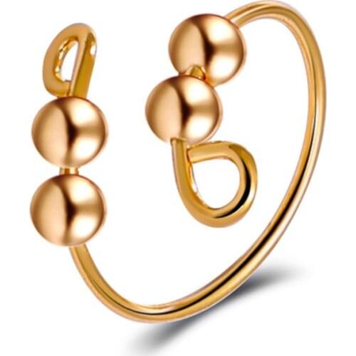 Adjustable Single Coil Spiral Ring Anxiety Ring Multiuse Rotate Freely Anti Stress Anxiety Toy Knitting Crochet Loops Jewelry