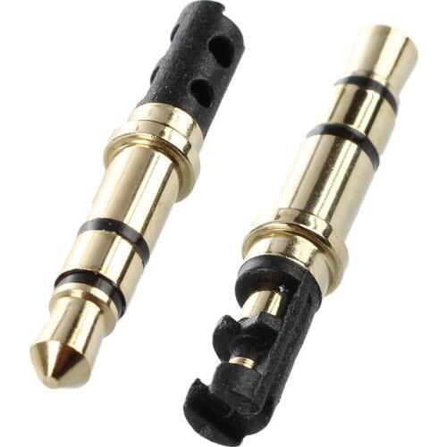 Retail 10 Pcs 3.5mm Male Plug 3 Pole Soldering Earphone Headphone Audio Jack Gold Tone