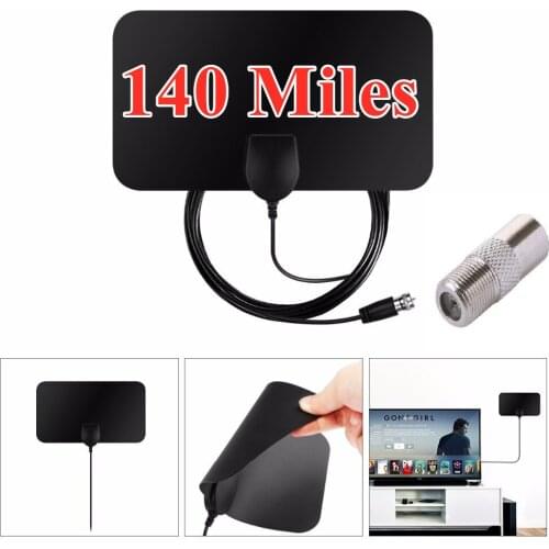 High Gain HD TV DTV Box 4K 25DB Digital TV Antenna 140 Miles Booster Active Indoor Aerial HD Flat Design Fox DVB-T2 TV Antenna