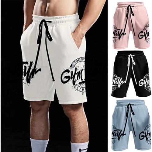 New Casual Shorts Mens Summer Men Hot Cargo Simple Letter Solid Board Male Brand Fitness bodybuilding clothing homme size M-3XL