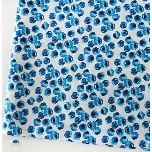 140cm Korean spring and summer cotton thin blueberry fabric dress handmade DIY fabric