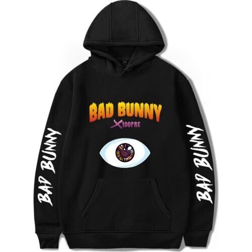 Rapper Bad Bunny Oversized Hoodie Women Men Harajuku Sweatshirt Streetwear Hip Hop Pullover Hooded Jacket Casual Sportswear