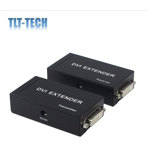 DVI to RJ45 Extender 1080P Lossless Amplifier Extender 1080P Compatible with 1080P (Up to 60M, Transmitter + Receiver) via Cat5e