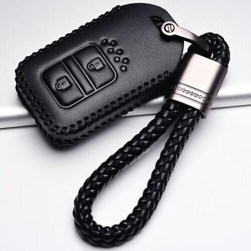 Top Layer Leather Key Cover Car Key Case For Honda Civic Crv Crad V Accord Pilot 2 Buttons honda accord 2017 2018 rav4