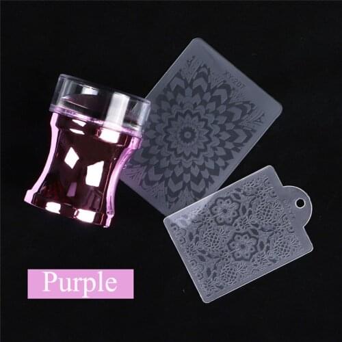 Mirror Nail Stamper Scraper Clear Silicone Head Polish Print Transfer For Stamping Plate Nail Art Template Tools STZ