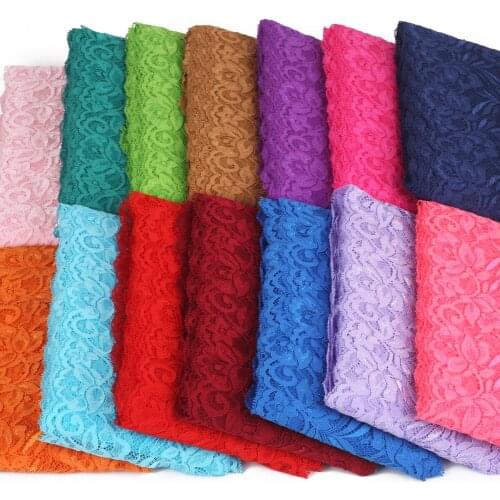 15cm 2 Yards Colorful Stretch Bud Silk Satin Lace Decorative Fabric For DIY Clothing Accessories Sewing Decoration Wedding Lace