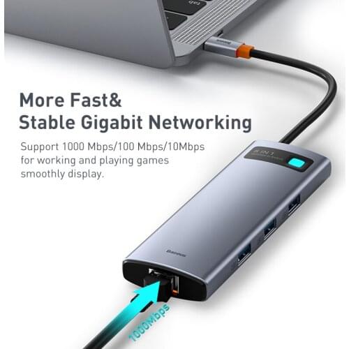 2021Suitable For Macbook Pro Air Usb C Splitter Usb C Hub Type C To Hdmi Compatible Usb 3.0 Adapter 8 In 1 Type C Hub Base