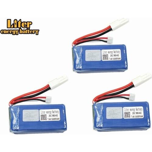 3PCS 7.4V 1600mAh 25c battery For FT009 Remote controlboat speedboat battery 903462 7.4V 1600mah EL EL-2P PLUG