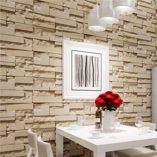 3D Imitation Brick Wallpaper Modern Dining Room Living Room Clothing Store Creative Backdrop Wall Decor Art Wallpaper Home Decor