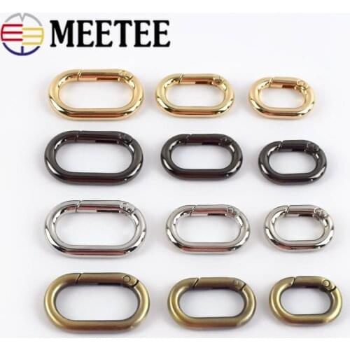 5/10pcs 20/25/32mm Spring Oval O Rings Metal Buckles for Bag Strap Buckle Dog Collar Carabiner Keychain DIY Handbag Accessories