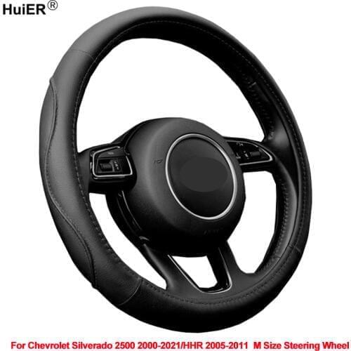 Auto Car Steering Wheel Cover Wrap For Chevrolet Silverado 2500 2000 - 2021/HHR 2005-2008 2009 2010 2011 M Size Steering Wheel