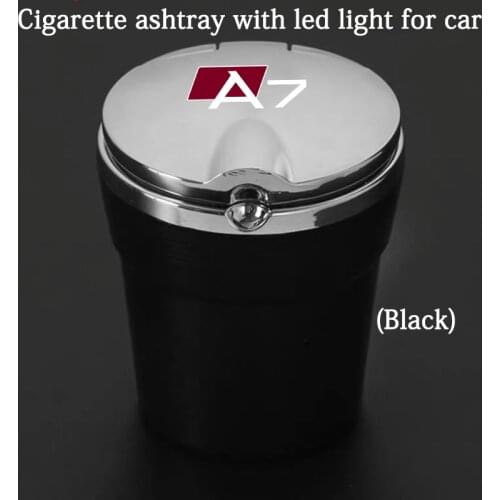 Car Ashtray With Blue LED Light Metal Liner Car LOGO styling Accessorie for audi a7 2012 2019 2020 2013 spoiler accessories