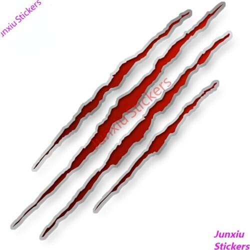 Car Styling Scratch Stripe Bloody Claw Marks Car Stickers Auto Bumper Camper Vinyl Decal Exterior Decor Accessories PVC13x12cm