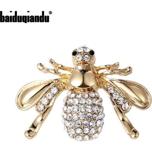 Baiduqiandu Brand New Arrival Crystal Rhinestones Bee Brooch Pins Fashion Costume Jewelry Accessories