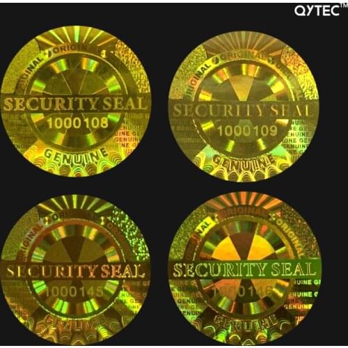 Free Shipping 100pcs 20x20mm Original Genuine Anti-Fake Warranty VOID Security Seal 3D Golden Hologram Serial Number 3D Sticker