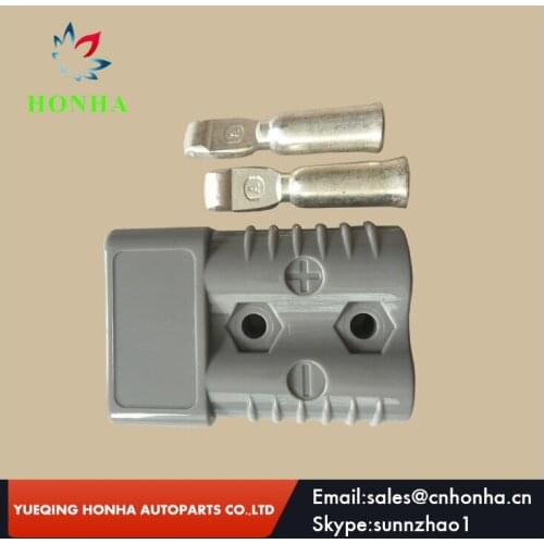 Free shipping 300 pcs grey color 50A 600V Power Connector / Battery Plug With #6 AWG terminals