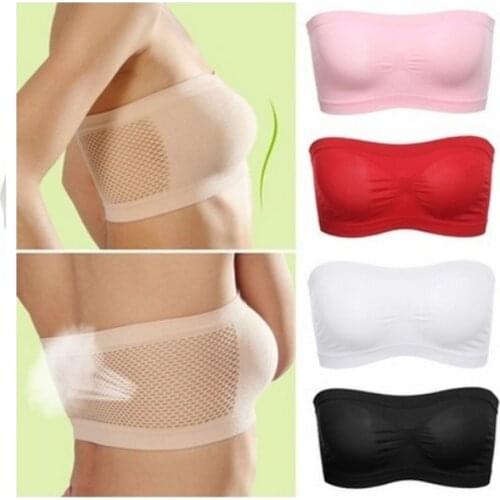 New One Piece Tube Top Seamless Sexy Invisible Bra Strapless Bustier Bandeau Breathable Wrapped Chest Women lingerie Underwear