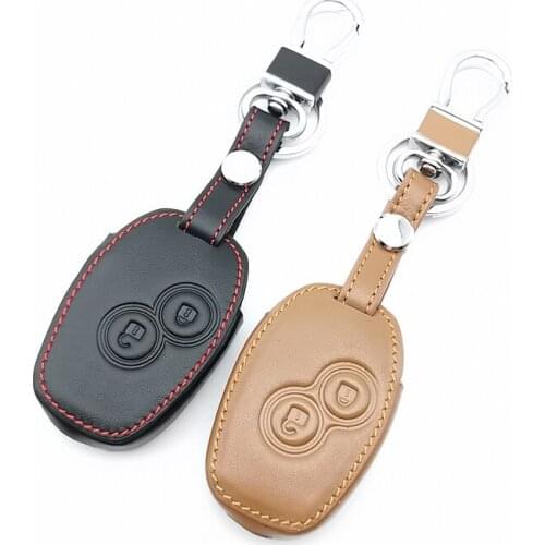 Soft Leather Car Key Case Cover For Renault DACIA Sandero Captur Twingo Megane Scenic Kangoo Modus 2 Buttons Key Bag