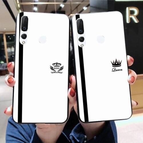 King Queen Lovers Couple TPU black Phone Case Cover Hull for Huawei Honor 30 20 10 9 8 8x 8c v30 Lite view pro