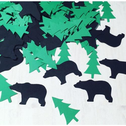 Lumber jack camping Confettis birthday Table decor baby shower Scrapbook Embellishments scatters party decoartions