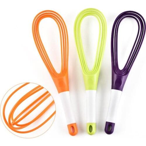 Home Kitchen Tools Semi-automatic Eggbeater Manual Self Turning Silicone Whisk Hand Mixer Blender Egg Tools Color Random 100gC