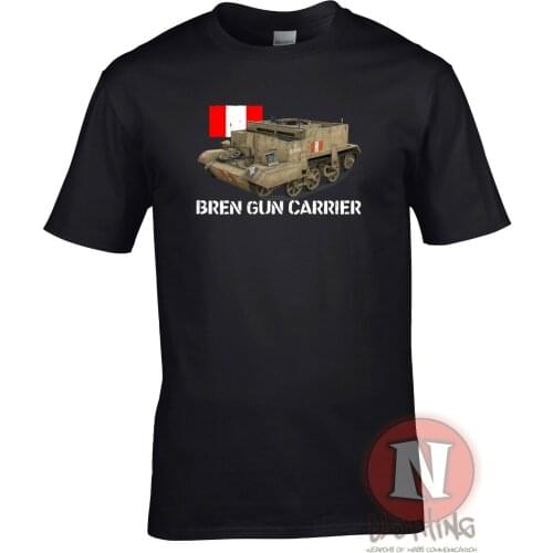 WWII Allied D-day British Vehicle Bren Gun Carrier T-Shirt. Summer Cotton Short Sleeve O-Neck Mens T Shirt New S-3XL