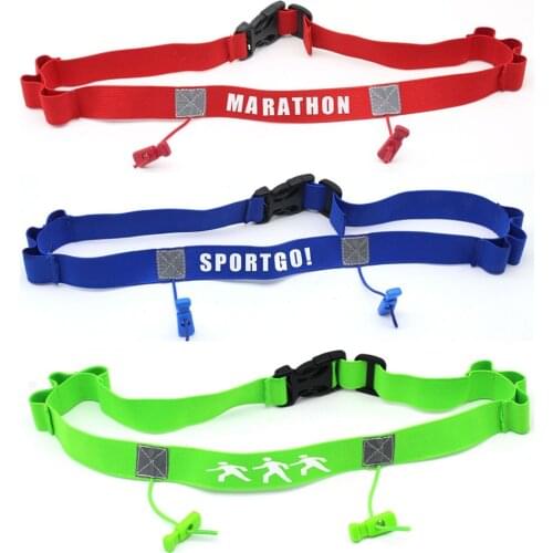 Triathlon Marathon Race Number Belt Men Women Running Waist Pack Cloth Bib Holder Run Bag with 6 Gel Loops Can Customed LOGO
