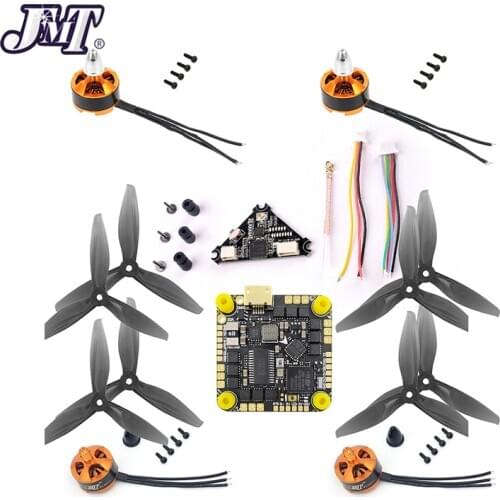 JMT F411 35A AIO 2S-6S Flight Controller w 1806 2400kv CW CCW Motor/5.8G 40CH VTX/4032 3-Paddle Propeller for DIY RC Quadcopter