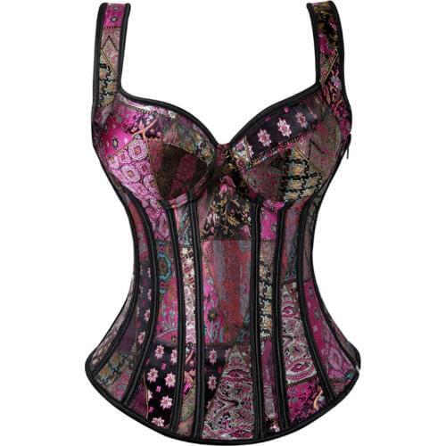 Corset Body Shaper Waist Trainer Bustiers Corsets Jacquard Lingerie Plus Size Shoulder Straps Corselet Gothic Clothing Corsage