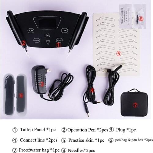 Digital Screen Black Pearl III Machine Permanent Makeup Eyebrow Tattoo Machine For PMU Tattoo Artist Academy With 2Pcs Pens