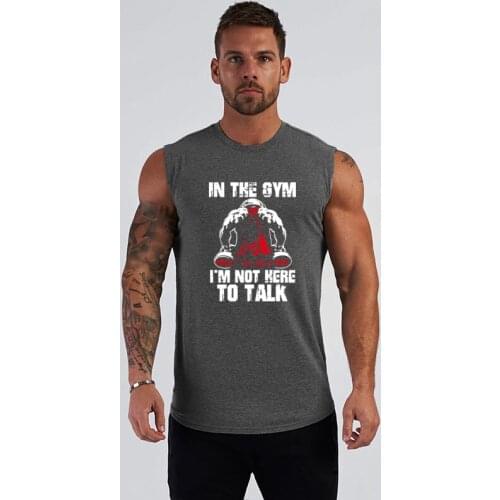 Brand Mens Gym Clothing Bodybuilding Stringer Singlets Fitness Tank Top Men Cotton Sleeveless Shirt Workout Sportswear Slim Tees