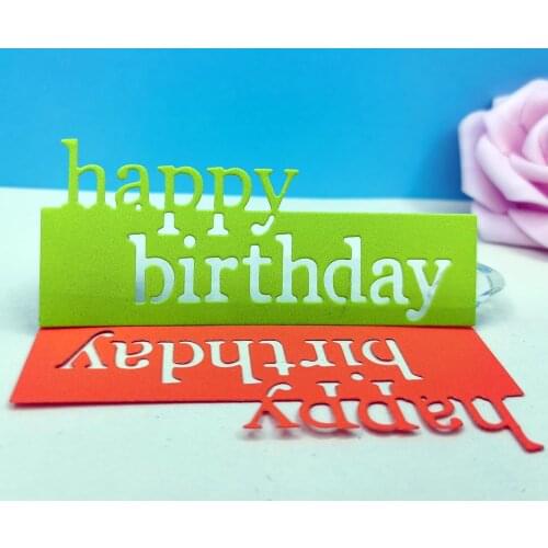 Happy Birthday Metal Dies Embossing And Cutting Templates Stencil Crafts Molds Card Making Supplies Slimline Card Dies Diy
