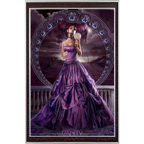 Sexy Beauty Purple People Needlework,Bricolage Cross stitch,Embroidery kit Girl Canvas Patterns Cross-Stitching,DIY Handmade