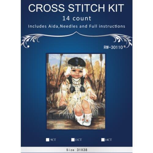Needlework Crafts 14CT unprinted embroidery Quality Counted Cross Stitch Kit Oil Painting The Cherokee Child patterns