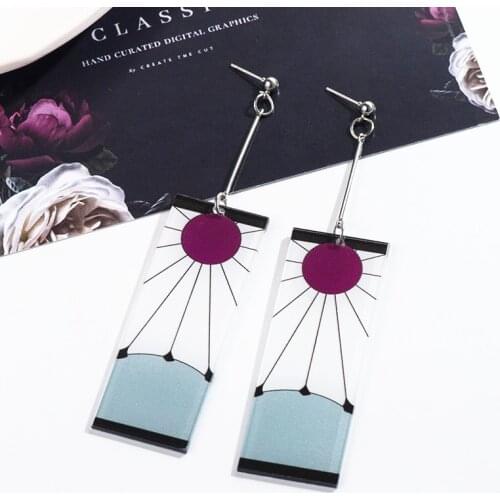New Devil Assassin Kimetsu no Yaiba Acrylic Earrings Anime Two-dimensional Peripheral Earrings Tanjiro Earrings Men Women