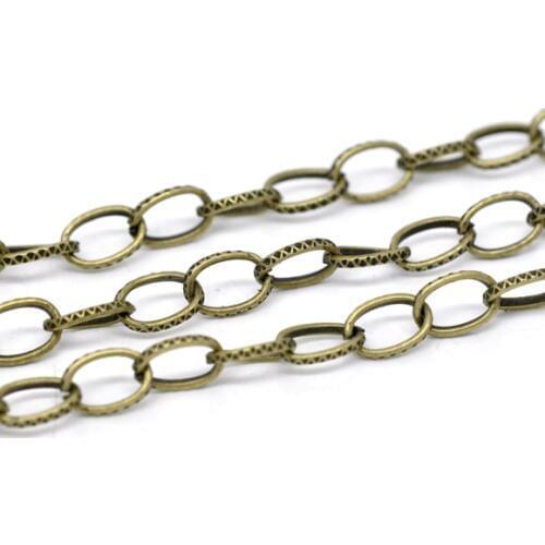 Lovely 10M Bronze Tone Link Chain for Clip On Charm 8x5.5mm (B13978)