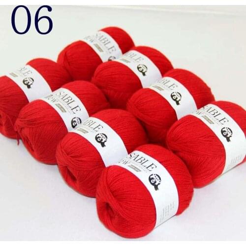 Sale Super Soft 8X50g Pure Sable Cashmere Wrap Shawls Hand Knit Wool Crochet yarn Red 243-05-8