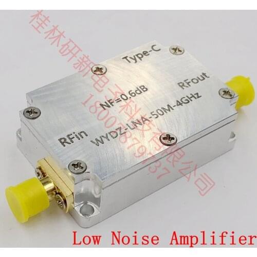 RF Signal Amplifier Low Noise 0.05-4GHz 0.6dB LNA GPS Beidou Receivers Aluminum Alloy Shield