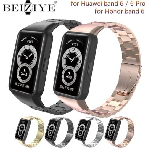 Stainless Steel Strap For Huawei Band 6 Smart Strap Bracelet For Huawei Honor 6 Metal Classic Wristband Replacement Accessories