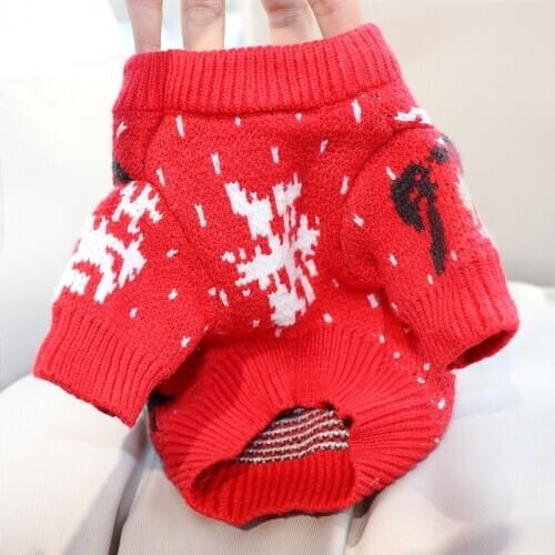 Christmas Dog Sweater Cat Clothes Winter Pet Clothing Yorkshire Terrier Pomeranian Costume Poodle Bichon Schnauzer Coat Outfit