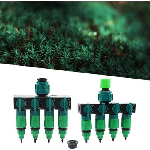 Garden Irrigation System 4-way Tap Hose Splitter Garden Drip 4/7 or 8/11 Hose Fittings Pipe Connector Irrigation Set Watering