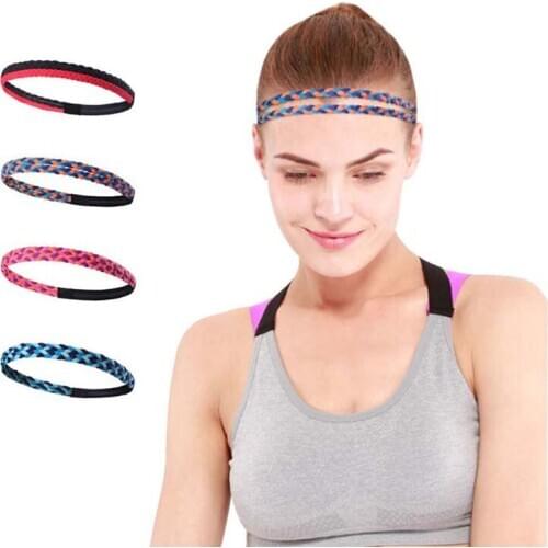 Gym Anti-Slip Thin Elastic Sports Headband Women Yoga Hair Bands Slim Fitness Sweatband For Men Multicolor High Quality