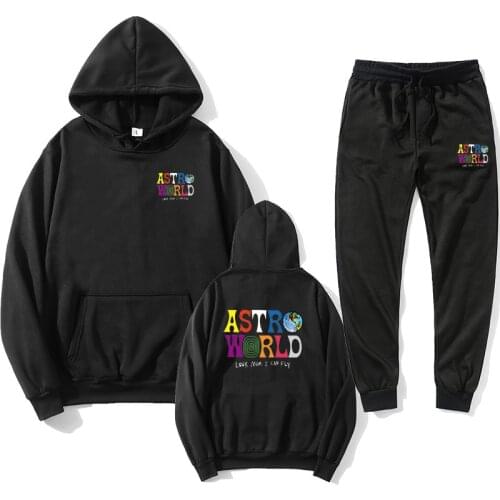 2021 Astroworld THRILLS AND CHILLS Hoodies Plus pants Autumn Streetwear Pullover Travis Scotts Young Men Women FashionHip Hop