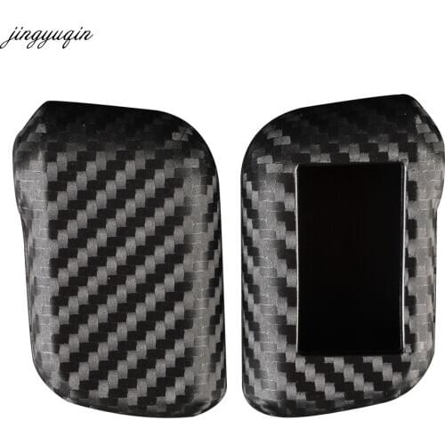 Carbon Fiber Silicone Car Key Case Cover For Starline A96 A93 A63 Car 2 Way Alarm System Remote Sensor Controller LCD Keychain